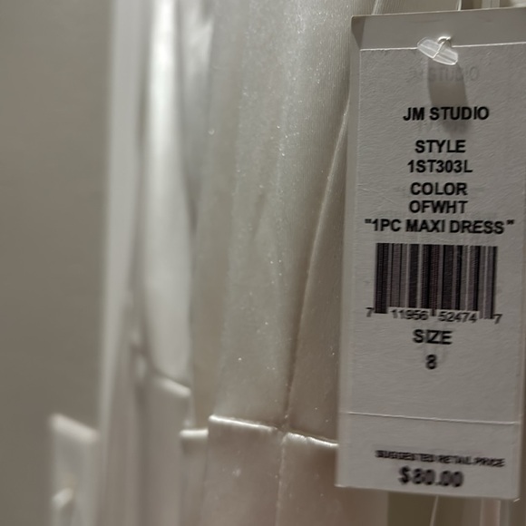 JM Studio White satin asymmetrical party dress - Picture 2 of 4